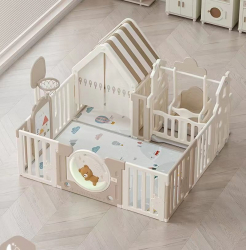 Манеж UNIX Kids DeLuxe House / Делюкс Дом бежевый - Интернет-магазин детских товаров Зайка моя Екатеринбург