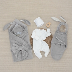 Комплект на выписку KinderLitto "Пушистый Зайка" 6 предметов, демисезонный - Интернет-магазин детских товаров Зайка моя Екатеринбург