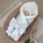 Комплект на выписку 4 предмета KinderLitto "Ажур.Муслин Плед", голубые облака, лето - Интернет-магазин детских товаров Зайка моя Екатеринбург