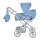Коляска для куклы Pituso Grey-blue/Серо-голубой арт. 9333 - Интернет-магазин детских товаров Зайка моя Екатеринбург