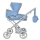 Коляска для куклы Pituso Grey-blue/Серо-голубой арт. 9333 - Интернет-магазин детских товаров Зайка моя Екатеринбург
